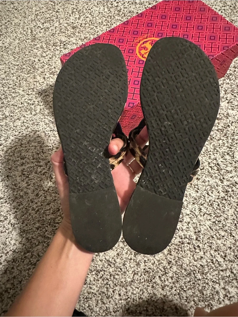 Tory Burch Leopard-Print  Logo Sandals